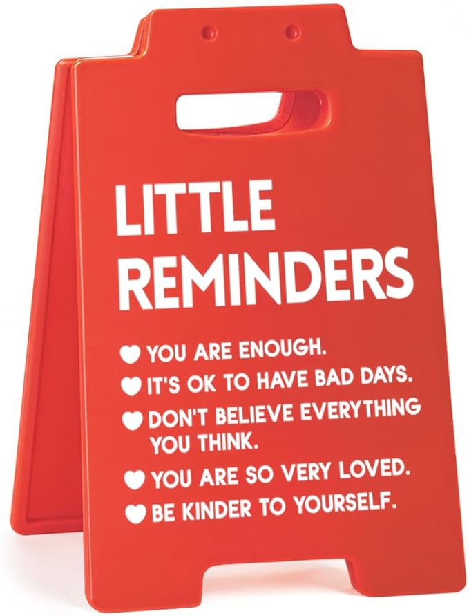 Little Reminders Desk Sign – Funny Office Decor for Work, Daily Affirmation Desk Accessories, Motivational Gift for Coworkers, Teacher Office Decor for Women