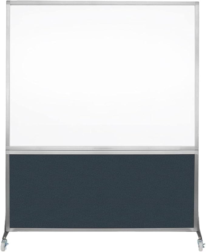 DivideWrite Mobile Whiteboard | Double Sided Dry Erase Board | Portable Office Cubicle Partition | Display for Classrooms, Conference Rooms, Meeting Areas and More | Blue Spruce 5' Wide x 6' Tall