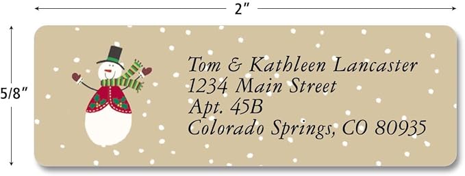 Let It Snow Holiday Personalized Return Address Labels – 4 Designs, Set of 240, Christmas, Small, Self-Adhesive, Flat-Sheet Labels, by Colorful Images