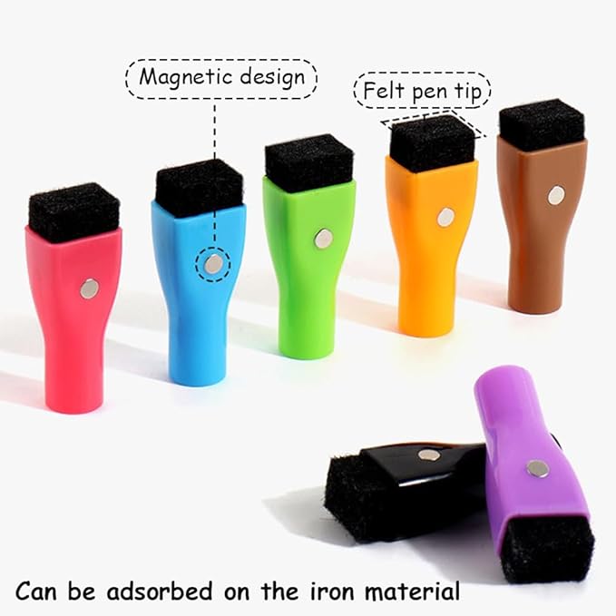 Magnetic Dry Erase Board Sheet for Fridge 4 PCS, 12"X8" Erasable Refrigerator Small Magnet WhiteBoard, Include 1 Eraser, 6 Markers