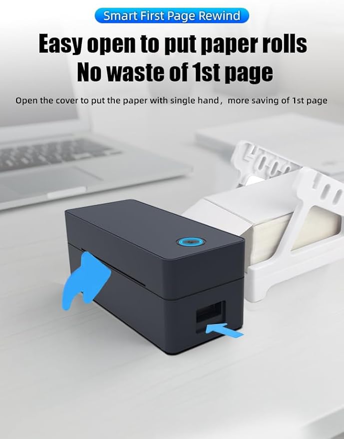 Thermal Label Printer 4x6 Shipping Label Maker for Small Businesses,Support Android,Mac,iPhone and Windows,Widely Used for Amazon,Ebay,Shopify,Etsy,USPS (Small Printer, Black)