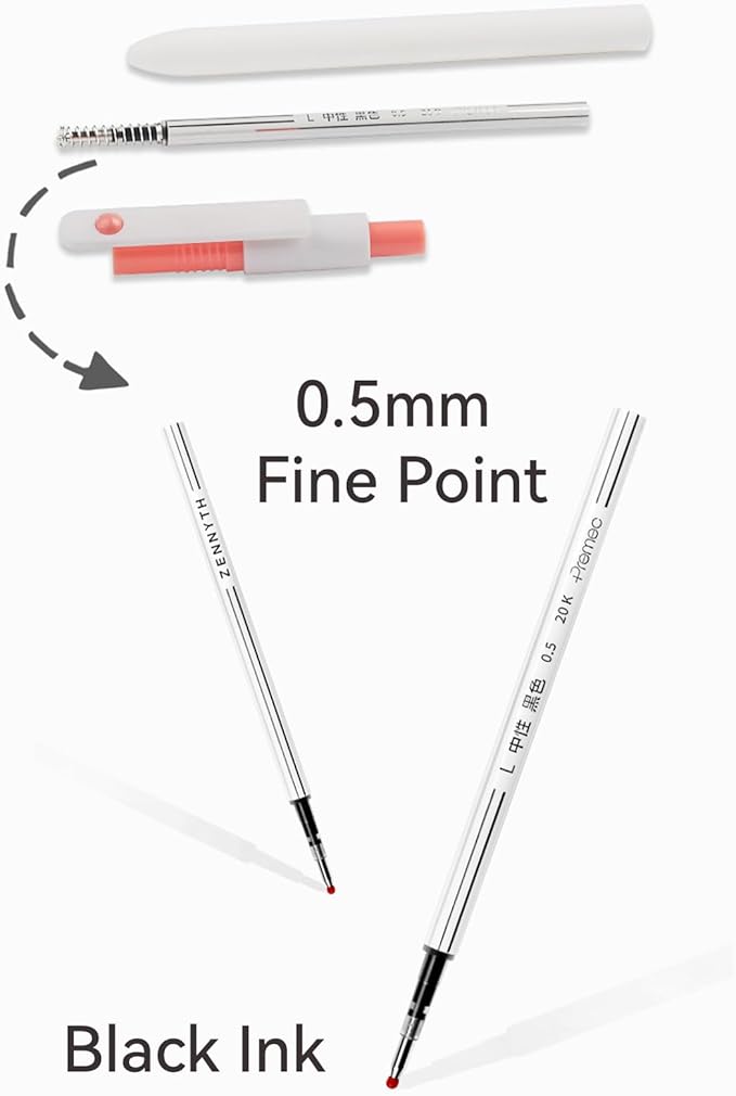 Gel Pens, 5Pcs 0.5mm Fine Point Pens With Smooth Wirting,Quick Dry Aesthetic Pens For Journaling, Ballpoint for Office School Supplies,Gifts for Women Men Student(Ivory White)