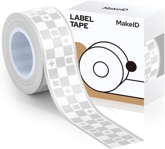 MakeID Rabbit Label Maker Tape - Self-Adhesive Sticker Label Tape Refill Compatible with MakeID L1 Q1 Label Machine - Waterproof 6-Layer Laminated Film, Split-Back Design, 0.63" x13' (16mm x 4m)