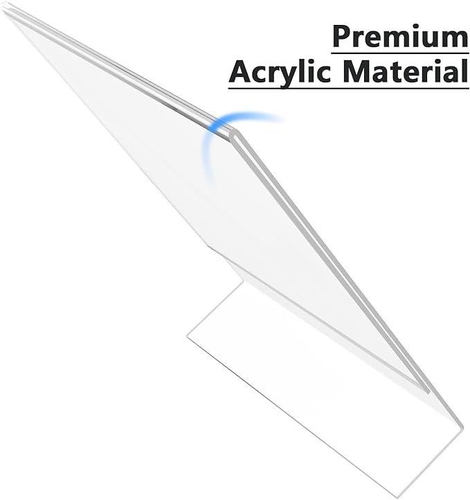 MaxGear Sign Holder 8.5x11 inches, Acrylic Sign Holder Slant Back Sign Holder Clear Sign Holder Plastic Paper Holder Table Top Sign Holder Plastic Display Stand for Office, Store, 10 Pack