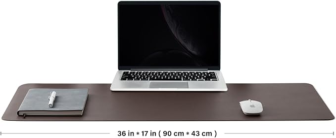 Leather Desk Mat - Non-Slip PU Desk Pad for Office and Home - Desk Organization and Accessories - Ideal for Large Mouse Pad and Desk Mats on Top of Desks (Coffee,36"x 17")