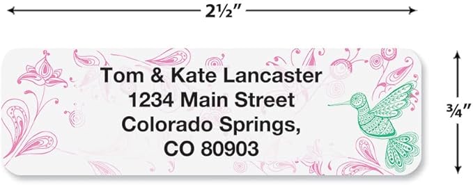 Colorful Images Flower Garden Rolled Personalized Return Address Mailing Labels with Dispenser, Customize with Name & Shipping Address, 250 ¾” x 2½” Self Adhesive, Easy Peel Label Roll