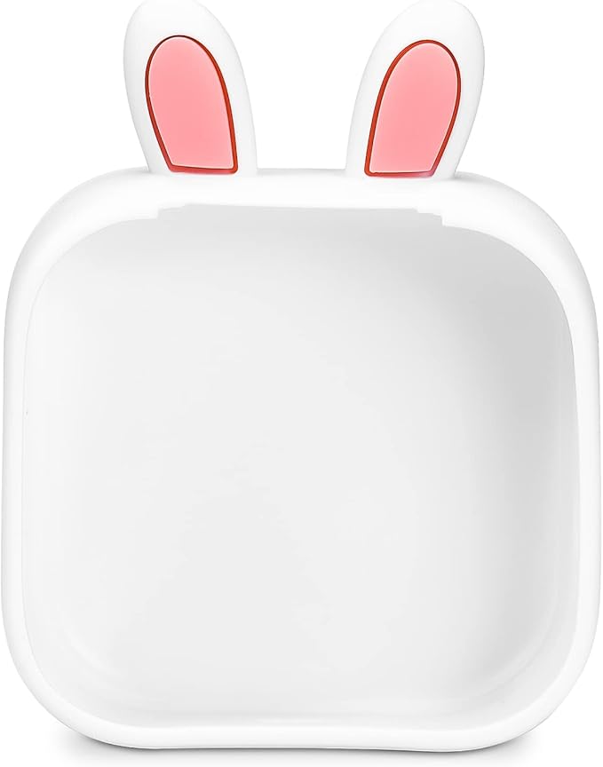 Memoking T02 Protective Case-Bunny Ears Shape Soft Silicone BPA-Free Cute Design Printer Cover, Compatible with T02 Mini Bluetooth Wireless Portable Mobile Pocket Printer, White