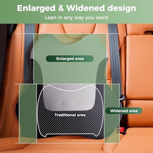 Lumbar Support Pillow for Office Chair Car, Gaming Chair Lower Back Pain Relief Memory Foam Cushion with 3D Soft Cover Enhance Your Driving Comfort Ergonomic Orthopedic Car Back Rest
