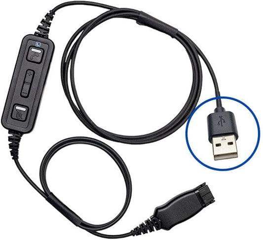 Leitner Quick Disconnect to USB-A Connector Cord with Call Control Works with PC and Mac