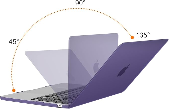 MOSISO Compatible with MacBook Air 13 inch Case 2025 2024 2023 2022 M4 A3240 M3 A3113 M2 A2681, Plastic Hard Shell&Keyboard Cover&Screen Film&Type C for MacBook Air 13.6 inch Case, Imperial Purple