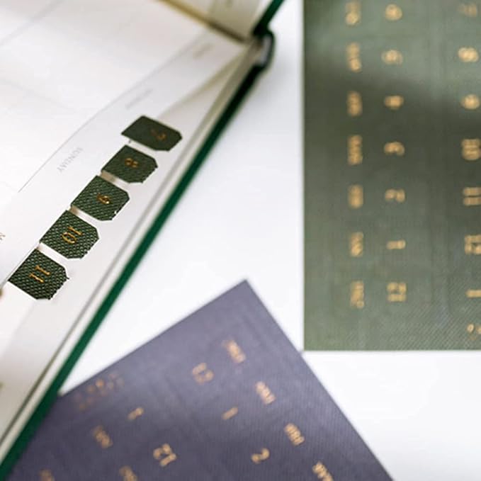 10 Sheets Self Adhesive Tabs Gradient Color Stickers Monthly Calendar Index Tabs for Planners, Journal, Notebook, Agendas and Organizers, Office Supplies (Knight)