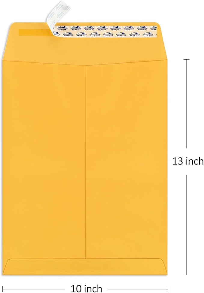 ValBox 10x13 Self Seal Catalog Envelopes 150 Packs Brown Kraft Large Envelopes with Peel and Seal Flap for Mailing, Organizing and Storage