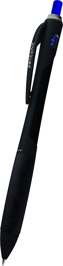 Pentonic BR-T Retractable Ballpoint Pens, 12 Count, Blue Ink, 0.7 mm Fine Point, Smooth Writing For Journaling, Office & School (PEN12123)