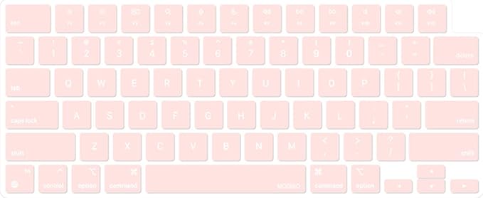 MOSISO Keyboard Cover Skin Compatible with MacBook Air 15 inch M3 A3114 M2 A2941/Air 13.6 A3113 A2681/Pro 14/16 M4 M3 M2 M1, Chalk Pink