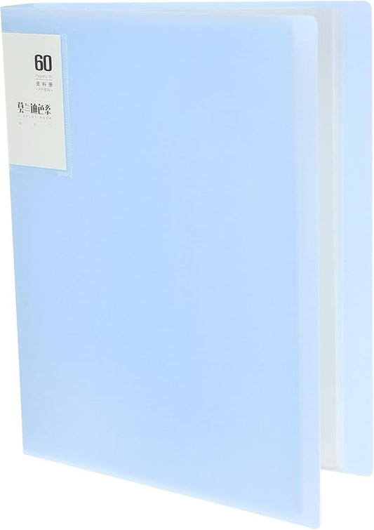 M&G 60-Pocket Binder with PP Plastic Sleeves A4(Blue), Art Portfolio Folder with Clear Sheet Protectors, Display 120 Pages for Organizing Documents, 310x235x40mm