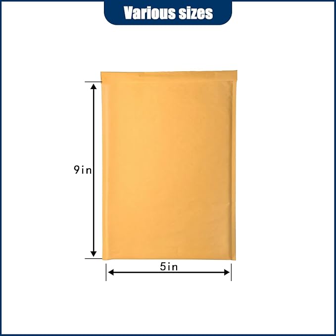 Natural Kraft Bubble Mailer Envelopes, Small Bubble Mailers 5x9 Inch, 10 Pack Padded Envelopes, Self-Seal Shipping Envelope,Tear-Resistant Mailing Envelope Padded