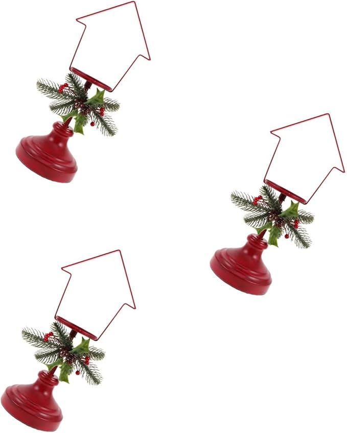LUOZZY 3 Pcs Iron Christmas Candle Holder Vintage Tabletop Decor Centerpiece for Holiday Party