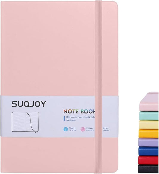 Lined Journal Notebooks for Writing, 100 GSM Thick Paper, 1 Pack Hardcover Notebooks, A5 College Ruled Notebook, Journaling Notebook for School/Travel/Office (Pink- 1 Pack)