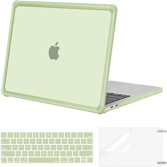 MOSISO Compatible with MacBook Pro 13 inch Case M2 2025-2016 A2338 M1 A2251 A2289 A2159 A1989 A1708 A1706, Anti-Cracking Heavy Duty Plastic TPU Bumper Hard Case&Keyboard Skin&Screen Film, Sage Green
