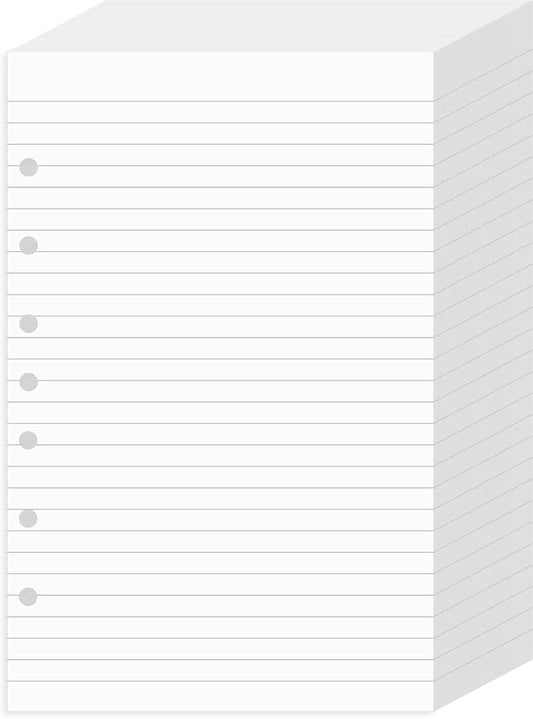 Lind Filler Paper for Mini Binder 5.5"x8.5", 500 Sheets, 7-Hole, White