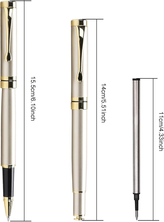 YIVONKA Personalized custom pen Luxury pens Free Engraving roller Ballpen,Ballpoint pen,office ballpoint pen, Black Ink,Gifts for Men,Women, Classy Gift Box (Gold)