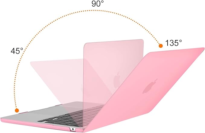 MOSISO Compatible with MacBook Air 13 inch Case 2025 2024 2023 2022 M4 A3240 M3 A3113 M2 A2681, Plastic Hard Shell&Keyboard Cover&Screen Film&Type C for MacBook Air 13.6 inch Case, Pink
