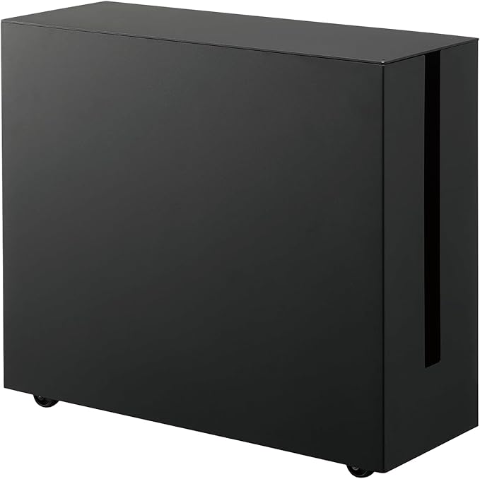 Yamazaki Home Rolling Cable Management Cord Power Strip/Surge Protector Storage Organizer for office or Bedroom Steel One Size Black