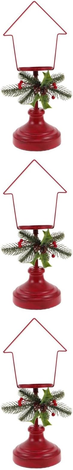 LUOZZY 3 Pcs Iron Christmas Candle Holder Vintage Tabletop Decor Centerpiece for Holiday Party