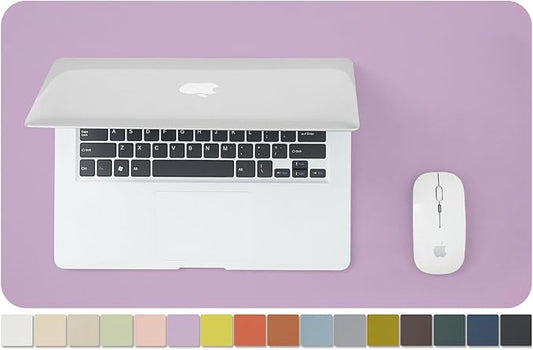 Leather Desk Mat - Small Non-Slip PU Desk Pad for Office and Home - Desk Organization and Accessories - Ideal for Large Mouse Pad and Small Desk Mats on Top of Desks (Purple,23.6"x 13.8")