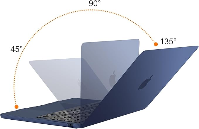 MOSISO Compatible with MacBook Air 13 inch Case 2025 2024 2023 2022 M4 A3240 M3 A3113 M2 A2681, Plastic Hard Shell&Keyboard Cover&Screen Film&Type C for MacBook Air 13.6 inch Case, Haze Blue