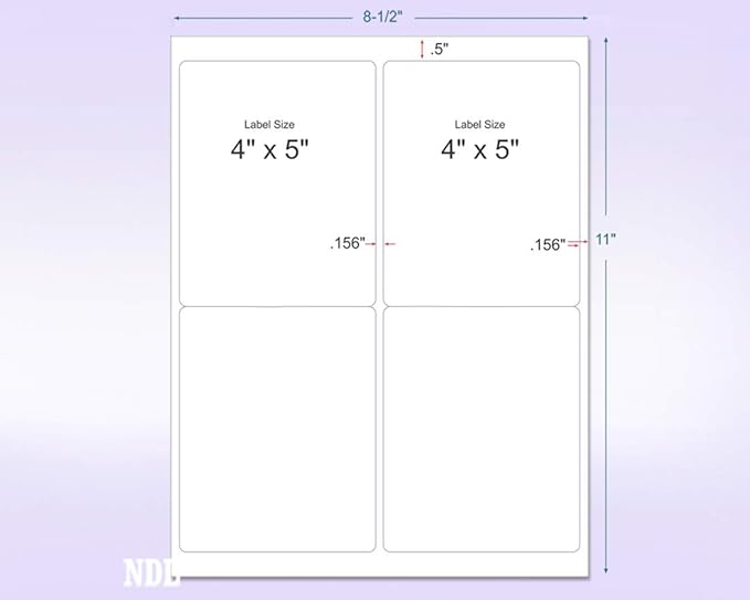 NextDayLabels - 8-1/2 x 11" Neon Color High Light Fluorescent Labels for Laser & Inkjet Printer (Orange Fluorescent, 4 x 5" - 4 Per Page | 400 Labels)