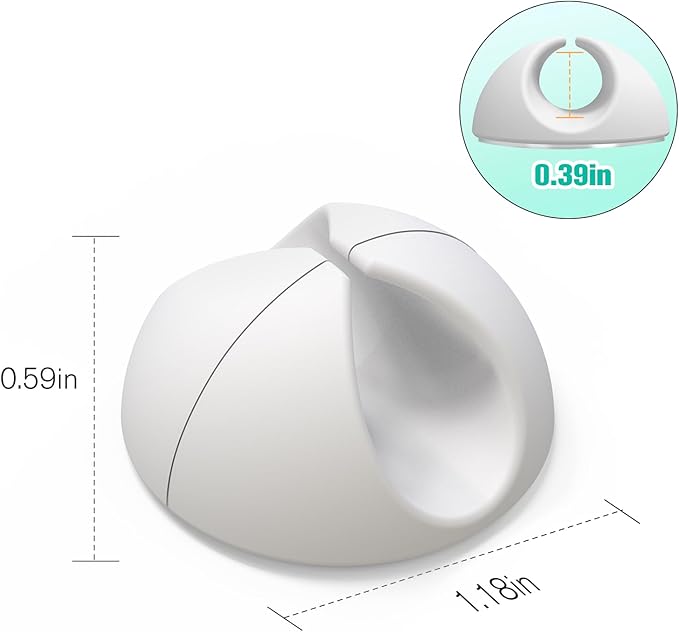 12 Pack Cable Clips, Znben Wire Organizer Holder Adhesive Cord Management Charger Wire Holder Clips for Desk, Home, Office, Car, Cubicle, Nightstand White