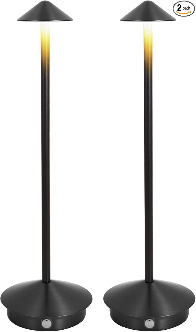 Cordless Table Lamp, Portable Led Desk Lamp 6000mAh Battery Operated Table Lamp, Mordern Rechargeable Night Light in Aluminum, Dimmable Table Light for Indoor Outdoor