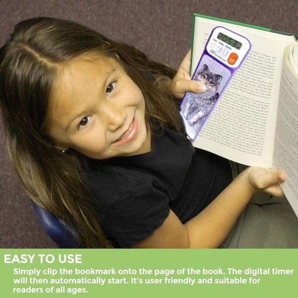 Mark-My-Time - Digital Bookmark - Mark My Time Reading Timer and Bookmark for Kids, Cool Bookmarks and Reading Incentives, Christmas Gift & Stocking Stuffer for Book Lovers - 3D Wolf