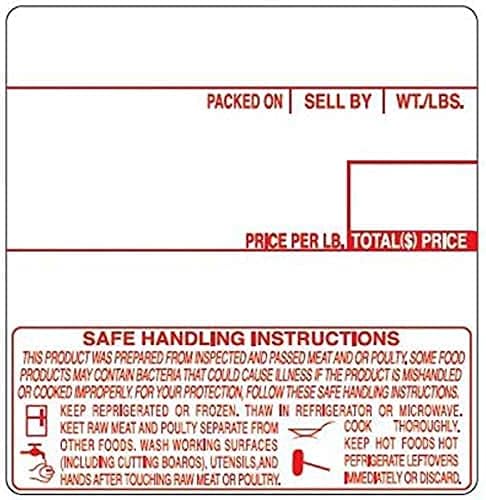 LST-8040 Printing Scale Label, All RED Letters, 58 x 60 mm, UPC 12 Rolls