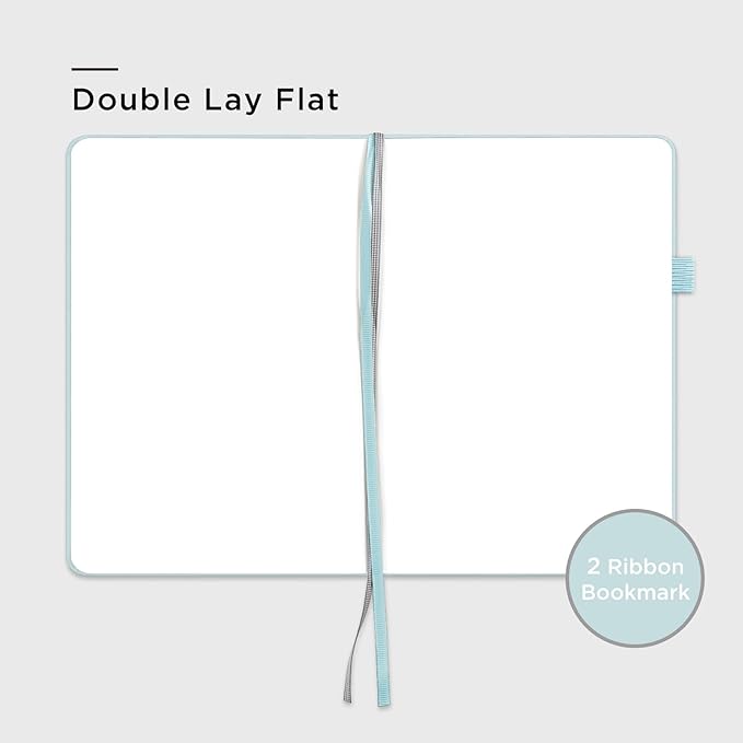 &And Per Se Blank Journal Notebook, 160 Pages, 5.7 x 8 inches College Ruled Thick Paper Notebook Journals for Writing, Hardcover Notebook(1 Pack, cyan)