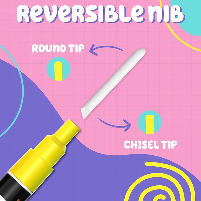 Liquid Chalk Markers (10 Pack) with Gold & Silver - Fine Tip Dry Erase Marker Pens for Blackboard, Windows, Chalkboard Signs, Bistro - 3mm Reversible Tip