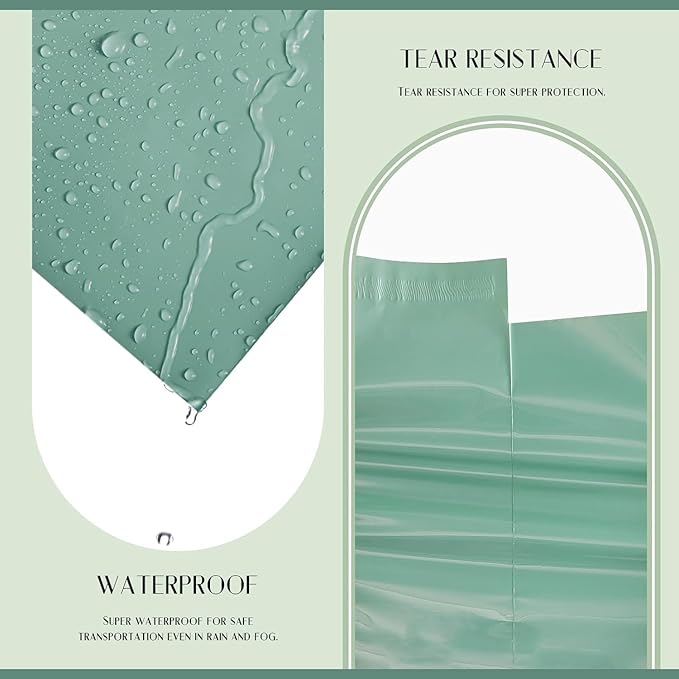 Metronic 19X24 500Pack Poly Mailers Strong Adhesive Shipping Envelopes for Clothing, Waterproof Shipping Bags for Small Businesses, Flexible Mailers Poly Bags for Shipping, Grayed Jade Green