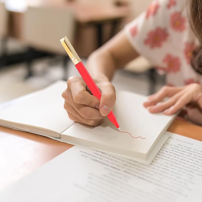 36 Pack Gel Pens Red 0.5mm Medium Point Red Gel Ink Pens with Cap Quick Drying Ballpoint Pen Smooth Writing Fine Point Pen for Journaling School Office Supplies