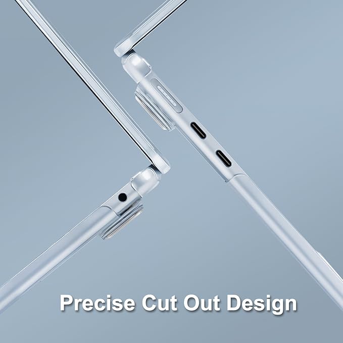 MOSISO Compatible with MacBook Air 13 inch Case 2025 2024 2023 2022 M4 A3240 M3 A3113 M2 A2681, Plastic Hard Shell&Keyboard Cover&Screen Film&Type C for MacBook Air 13.6 inch Case, Crystal Sky Blue