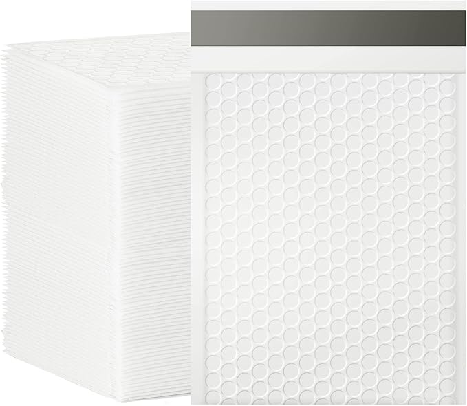 packbabol Bubble Mailers, 6x9 Inch Poly Padded Bubble Mailers Pack of 100 Bubble Envelopes Opaque Self Seal Adhesive Waterproof Bags for Shipping and Packaging(White,6x9-100Pc)