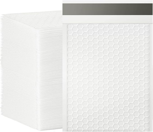 packbabol Bubble Mailers, 6x9 Inch Poly Padded Bubble Mailers Pack of 100 Bubble Envelopes Opaque Self Seal Adhesive Waterproof Bags for Shipping and Packaging(White,6x9-100Pc)