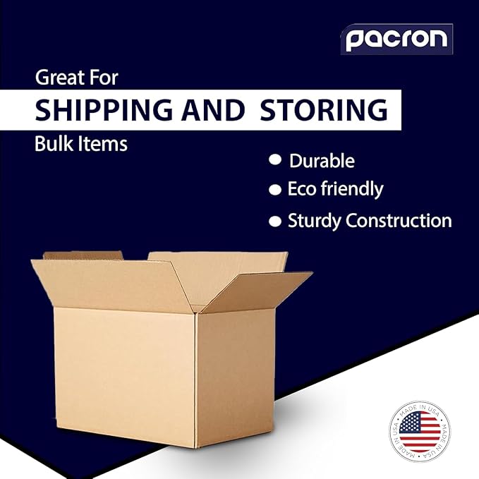 12 Pack Sturdy Cardboard Moving Boxes 18x14x14 – Durable Shipping, Packing, and Medium Storage Boxes for Long-Distance Moves – Versatile Moving Supplies for Packing and Shipping Needs