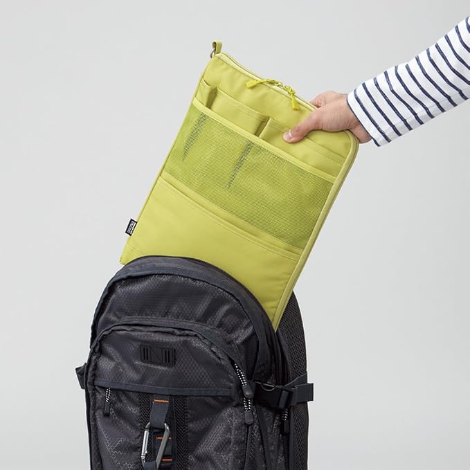 LIHITLAB Laptop Sleeve, Water & Stain Repellent, Vertical for Backpack, 13.4" x 9.8", Black (A7683-24)