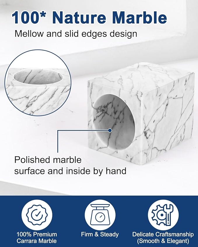 Marble Pencil Pen Holder for Desk, Multi-Functional Pen Cup Pencil Holder for Office School Supplies Storage, Makeup Brush Holder for Home and Office (Cuboid-White)