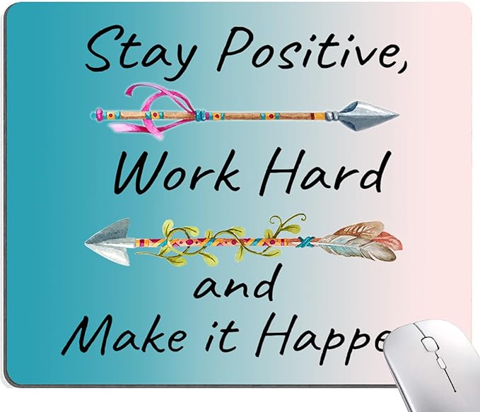 Mouse Pad, Premium-Textured Mouse Mat, Non-Slip Rubber Base Mousepad for Laptop, Computer & PC,9.5×7.9 in,Inspirational Quote Stay Positive