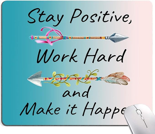 Mouse Pad, Premium-Textured Mouse Mat, Non-Slip Rubber Base Mousepad for Laptop, Computer & PC,9.5×7.9 in,Inspirational Quote Stay Positive