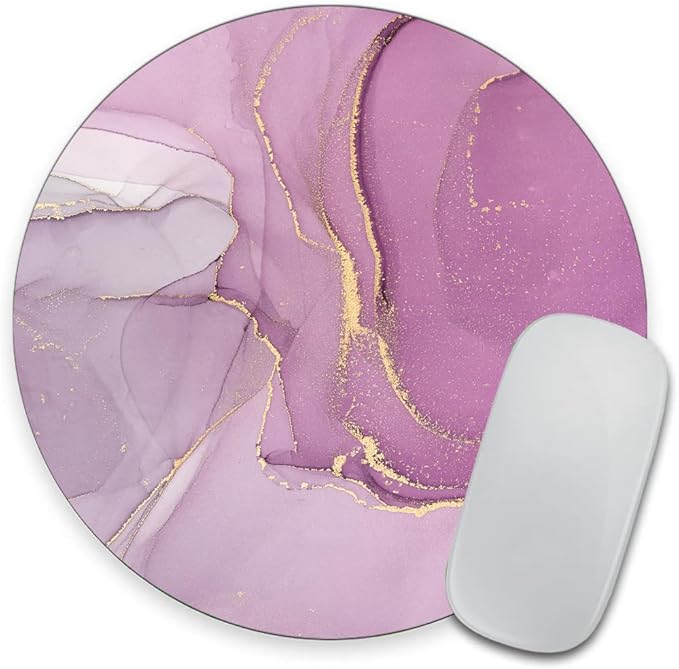 Light Purple Marble Round Mouse pad Customized Mousepad Non-Slip Rubber Base Mouse Pads for Computers Laptop Office Desk Accessories Mouse pad