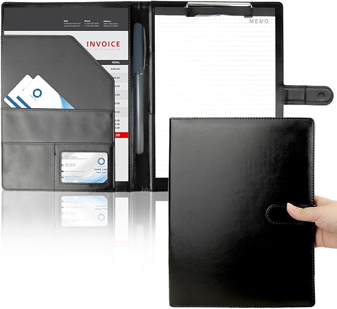 Leather Steno Pad Holder 13"x10" Steno Pad, Padfolio Organizer, Notepad Holder,with Pen Loop for Business Office