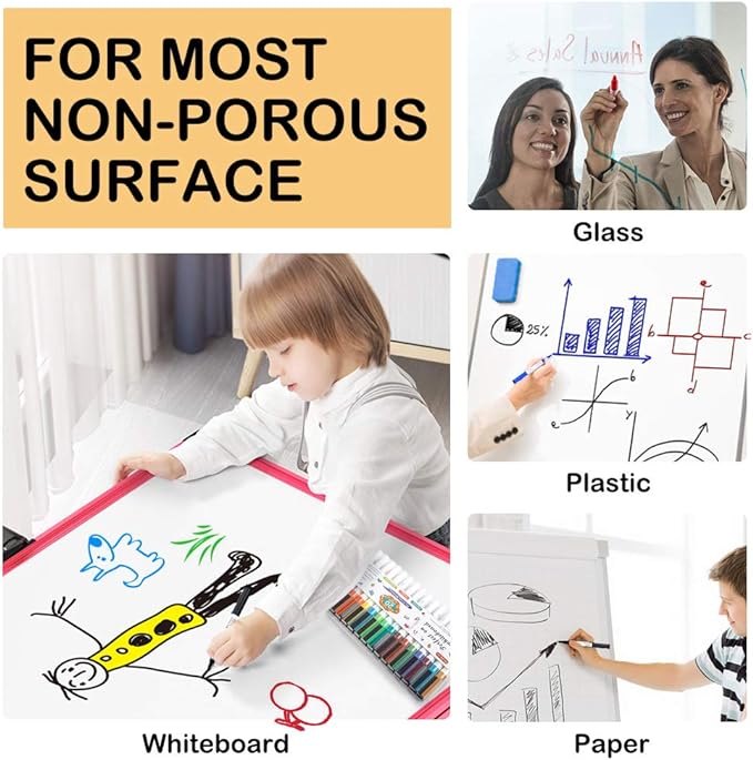 Shuttle Art Magnetic Whiteboard Markers, 20 Pieces Fine Tip and Eraser, Dry Erase Whiteboard Markers, for Writing on Whiteboards, Weekly Planner, Glass for School Office Home